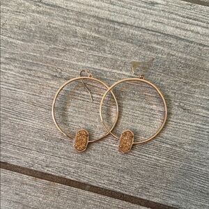 Kendra Scott elora rose gold drusy hoop earrings